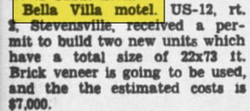 Bella-Villa Motel and Restaurant (Bella Villa Motel, Super 8 by Wyndham, Park Inn) - Nov 1960 Building Permit (newer photo)